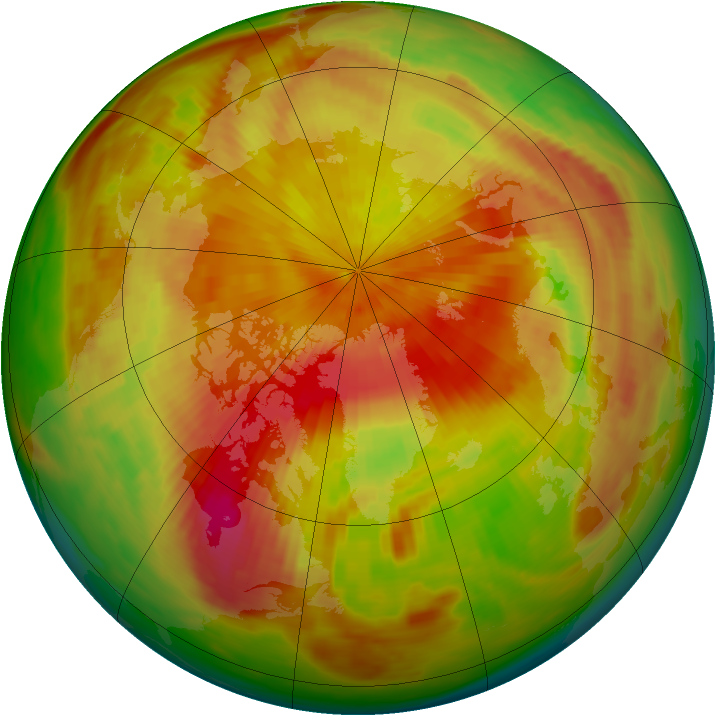 Arctic ozone map for 20 April 1981